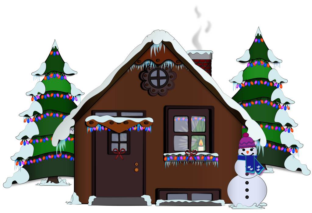 Holiday House Vector Illustration by T Cameron.